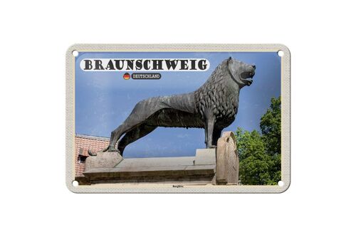 Blechschild Städte Braunschweig Burglöwe Architektur 18x12cm Schild