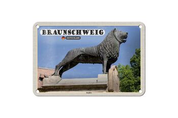 Panneau en étain pour villes, château de Braunschweig, Architecture du Lion, 18x12cm 1