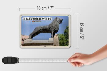 Panneau en étain pour villes, château de Braunschweig, Architecture du Lion, 18x12cm 5