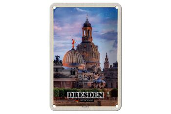 Panneau en étain pour villes de Dresde, allemagne, Frauenkirche, 12x18cm 1