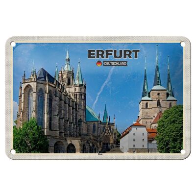 Blechschild Städte Erfurt Deutschland Dom Altstadt 18x12cm Schild