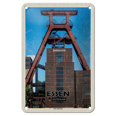 Targa in metallo Città Essen Germania Zeche Zollverein 12x18 cm