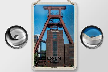 Signe en étain villes Essen allemagne Zeche Zollverein 12x18cm 2