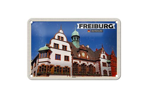 Blechschild Städte Freiburg Rathaus Architektur Deko 18x12cm Schild