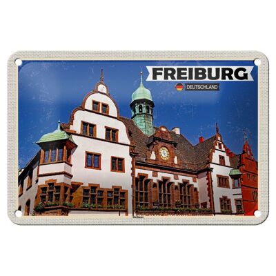 Blechschild Städte Freiburg Rathaus Architektur Deko 18x12cm Schild