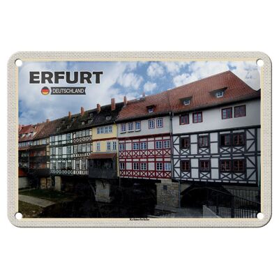 Blechschild Städte Erfurt Deutschland Krämerbrücke 18x12cm Schild