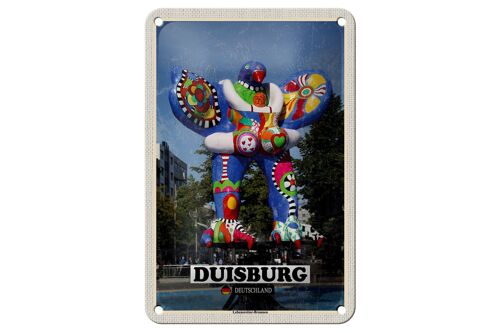 Blechschild Städte Duisburg Lebensretter-Brunnen Deko 12x18cm Schild
