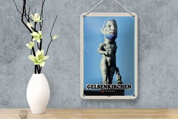 Panneau en étain villes Gelsenkirchen, sculpture Hercule, 12x18cm 4