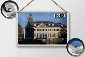 Panneau en étain pour villes, Bonn, Beethoven, monument, Architecture, 18x12cm 2