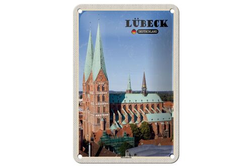 Blechschild Städte Lübeck Deutschland Marienkirche 12x18cm Schild