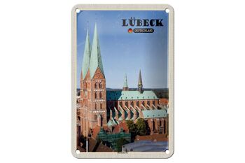 Panneau en étain pour villes, Lübeck, allemagne, église Sainte-Marie, 12x18cm 1