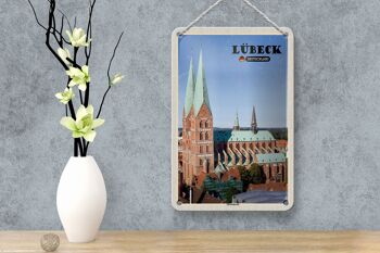 Panneau en étain pour villes, Lübeck, allemagne, église Sainte-Marie, 12x18cm 4