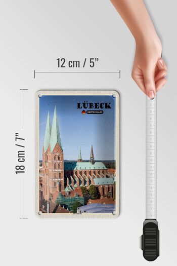 Panneau en étain pour villes, Lübeck, allemagne, église Sainte-Marie, 12x18cm 5