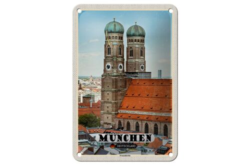 Blechschild Städte München Altstadt Frauenkirche Deko 12x18cm Schild