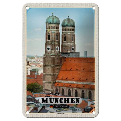 Blechschild Städte München Altstadt Frauenkirche Deko 12x18cm Schild