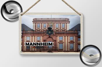 Panneau en étain pour villes, Mannheim, allemagne, château baroque, 18x12cm 2