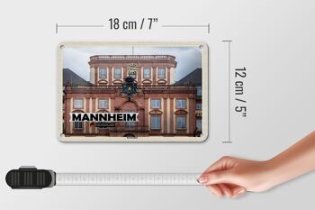 Panneau en étain pour villes, Mannheim, allemagne, château baroque, 18x12cm 5