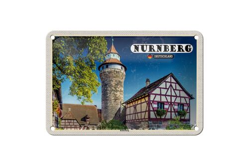 Blechschild Städte Nürnberg Architektur Kaiserburg 18x12cm Schild