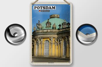 Panneau en étain pour villes, Potsdam, décoration du château de Sanssouci, 12x18cm 2