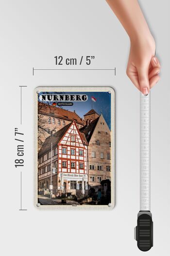 Panneau en étain pour villes, Nuremberg, allemagne, vieille ville, 12x18cm, décoration 5