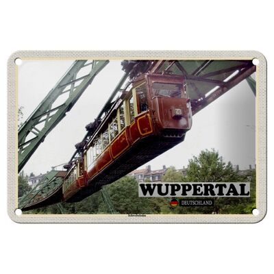 Targa in metallo città Wuppertal Germania ferrovia sospesa 18x12 cm