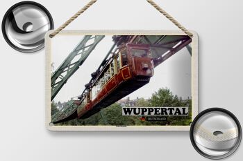 Panneau en étain pour villes Wuppertal, Allemagne, chemin de fer suspendu, 18x12cm 2