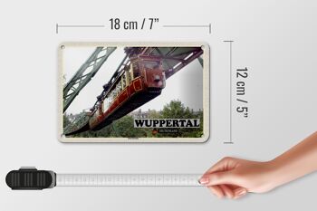 Panneau en étain pour villes Wuppertal, Allemagne, chemin de fer suspendu, 18x12cm 5
