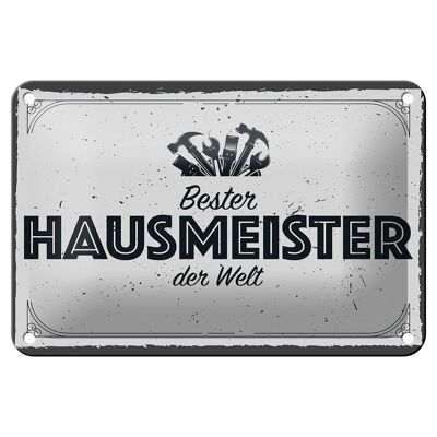 Blechschild Spruch 18x12cm Bester Hausmeister der Welt Dekoration