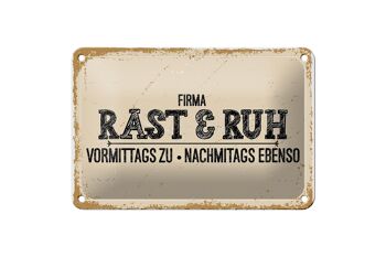 Plaque en tôle indiquant 18x12cm société Rast & Ruh matins pour la décoration 1
