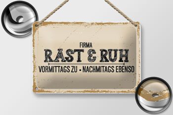 Plaque en tôle indiquant 18x12cm société Rast & Ruh matins pour la décoration 2