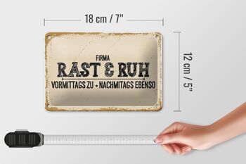 Plaque en tôle indiquant 18x12cm société Rast & Ruh matins pour la décoration 5