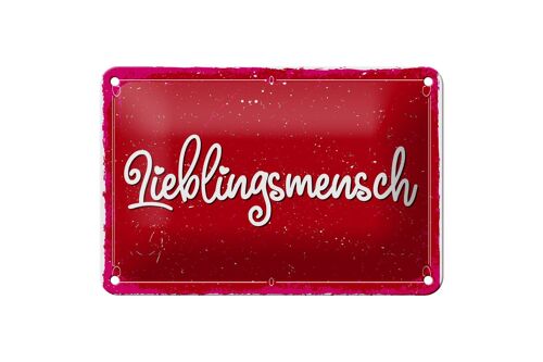 Blechschild Spruch 18x12cm Lieblingsmensch Dekoration