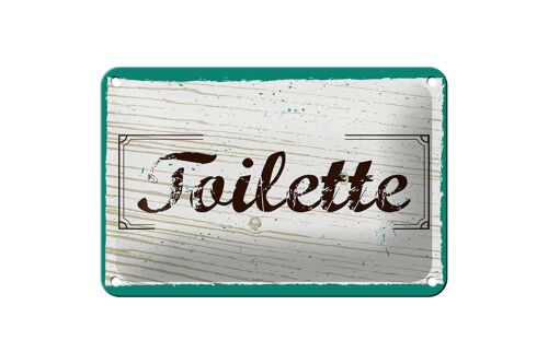 Blechschild Spruch 18x12cm Toilette blau braun Dekoration