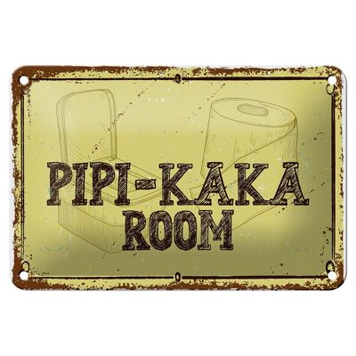 Cartel de chapa que dice 18x12cm Decoración de la habitación Pipi-Kaká