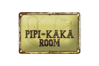 Plaque en étain disant 18x12cm décoration de chambre Pipi-Kaka 1