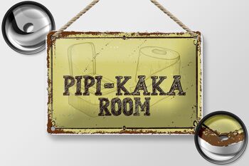 Plaque en étain disant 18x12cm décoration de chambre Pipi-Kaka 2