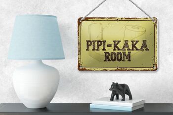 Plaque en étain disant 18x12cm décoration de chambre Pipi-Kaka 4