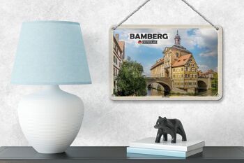Panneau en étain pour villes, Bamberg, ancien hôtel de ville, décoration de rivière, 18x12cm 4