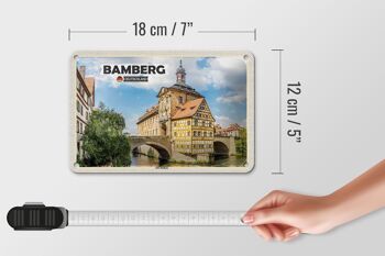 Panneau en étain pour villes, Bamberg, ancien hôtel de ville, décoration de rivière, 18x12cm 5