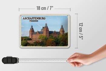 Panneau en étain villes château d'Aschaffenburg Johannesburg 18x12cm 5