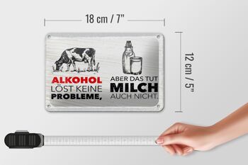 Plaque en étain disant 18x12cm L'alcool ne résout aucun problème de décoration 5