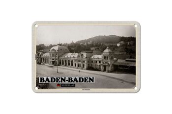 Panneau en étain pour décoration de la vieille gare de Baden-Baden, 18x12cm 1
