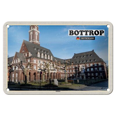 Letrero de hojalata para decoración de arquitectura del Ayuntamiento de Bottrop, cartel de 18x12cm