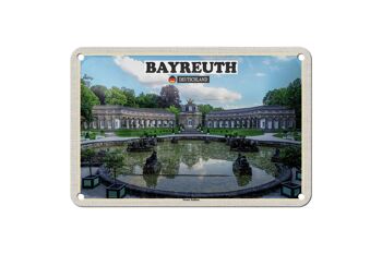 Panneau en étain pour villes, Bayreuth, nouveau château, fontaine, 18x12cm 1
