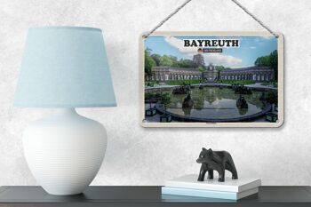 Panneau en étain pour villes, Bayreuth, nouveau château, fontaine, 18x12cm 4