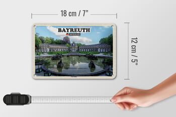 Panneau en étain pour villes, Bayreuth, nouveau château, fontaine, 18x12cm 5