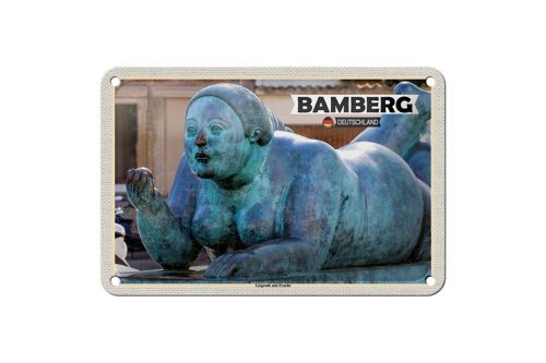 Blechschild Städte Bamberg Liegende mit Frucht Deko 18x12cm Schild