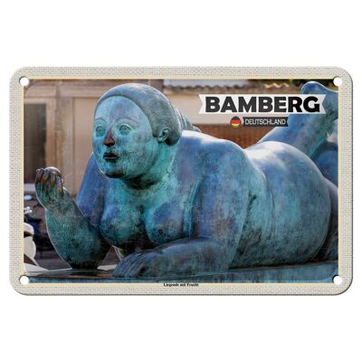 Blechschild Städte Bamberg Liegende mit Frucht Deko 18x12cm Schild