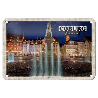Blechschild Städte Coburg Hofgärten Skulptur Deko 18x12cm Schild