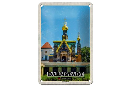 Blechschild Städte Darmstadt Russische Kapelle Deko 12x18cm Schild